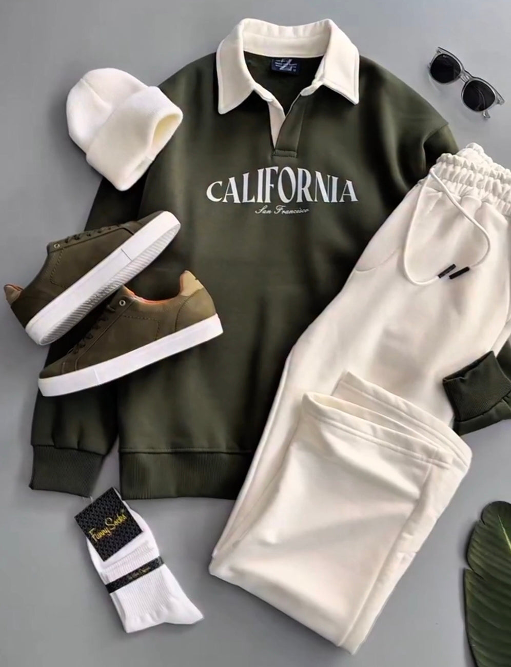 Perfect Combo: Shirt, Pant & Sneakers "التركيبة المثالية: قميص، بنطال وأحذية رياضية!" –Green & White Combo