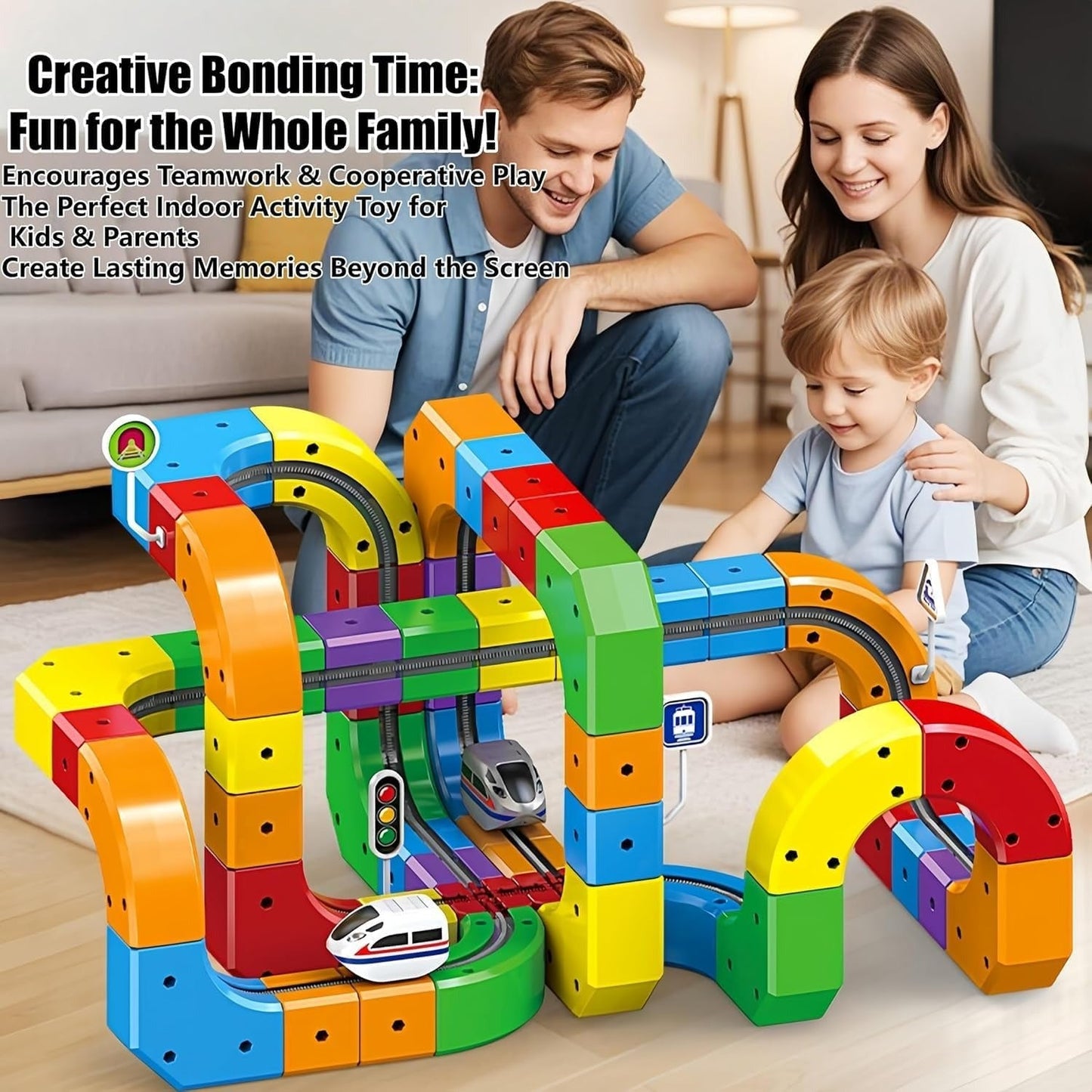 51/81/123 PCS Magnetic Train Set | STEM Education Assembled Toy
