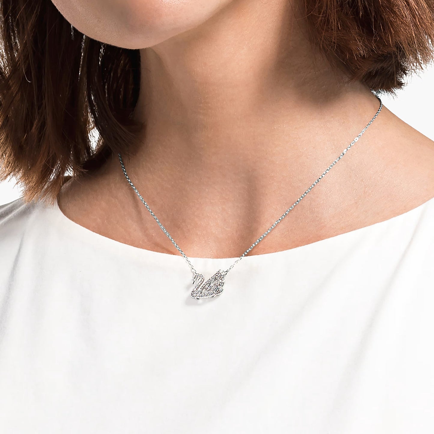 24K Silver Plated swan necklace