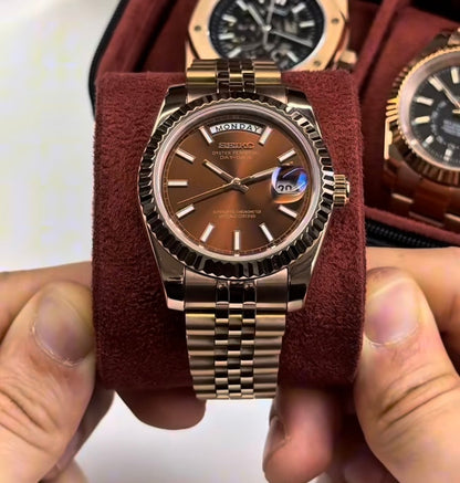 4 Men’s Luxury Rose Gold Watch Set | طقم ساعات رجالي روز گولد فاخر