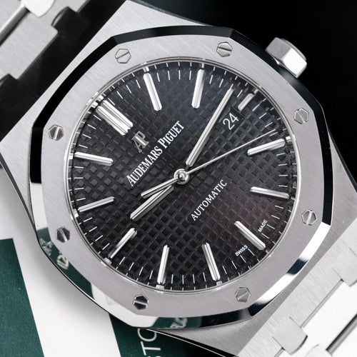 Audemars Piguet Royal Oak 41mm Steel Case Black Dial Steel Bracelet Automatic Date