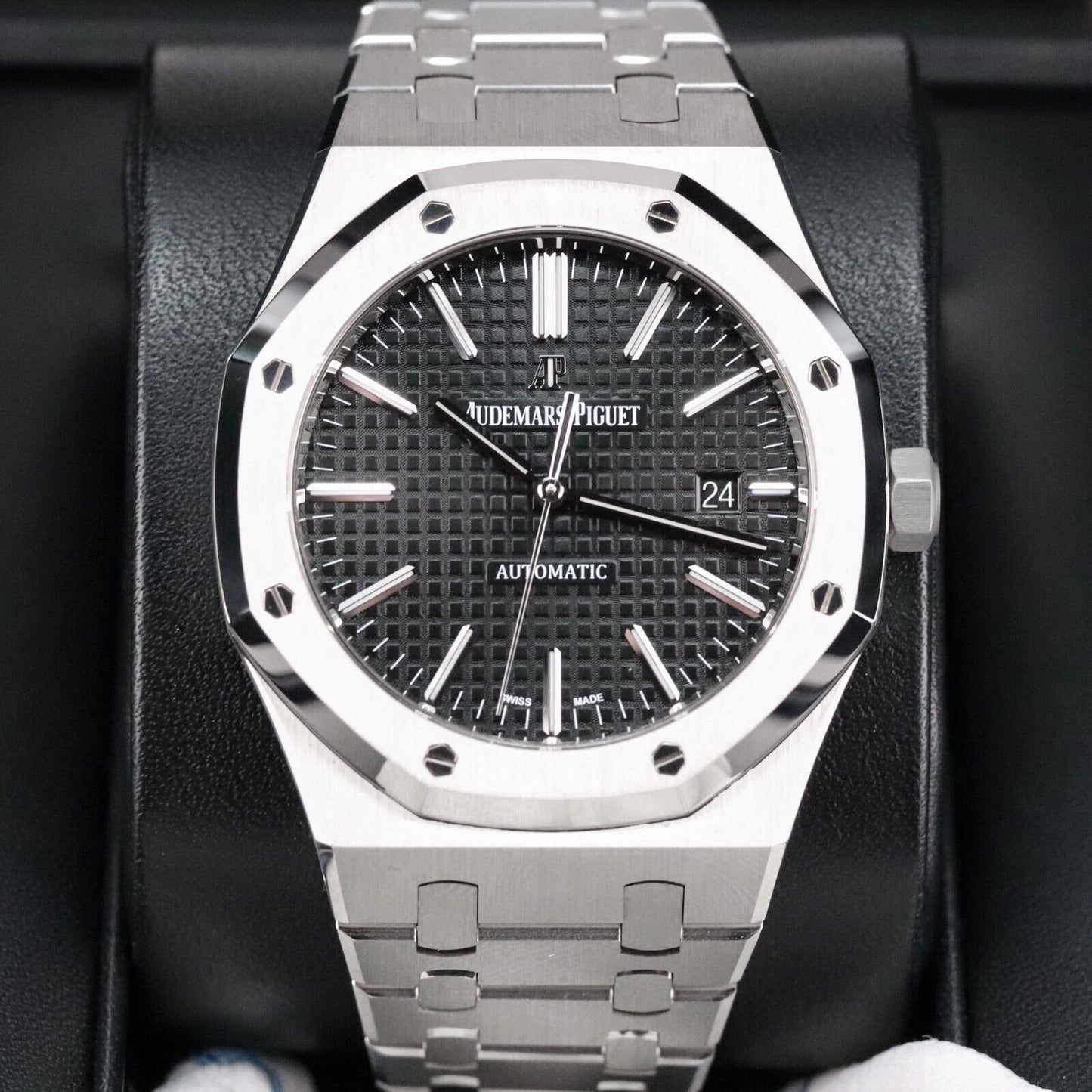 Audemars Piguet Royal Oak 41mm Steel Case Black Dial Steel Bracelet Automatic Date