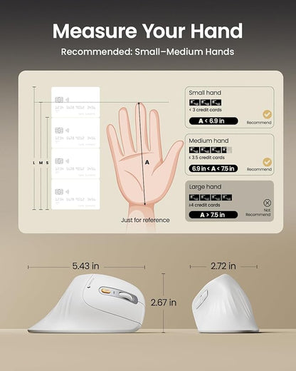 ProtoArc EM11 NL Wireless Vertical Ergonomic Mouse – Multi-Device USB-C | ماوس بروتو آرك EM11 NL العمودي اللاسلكي المريح متعدد الأجهزة USB-C