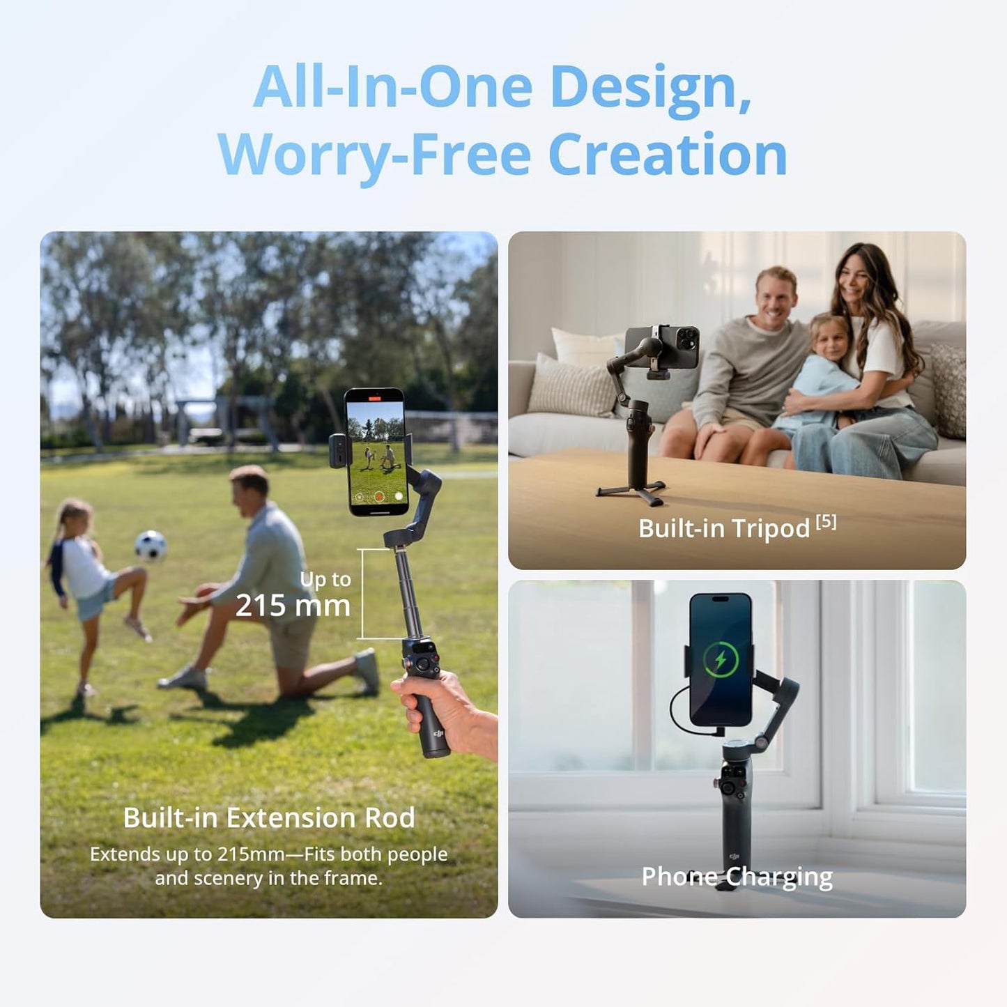 DJI Osmo Mobile 8 Phone Stabilizer مثبت تصوير للجوال | Built-in Tripod & Extension Rod | 10h Battery