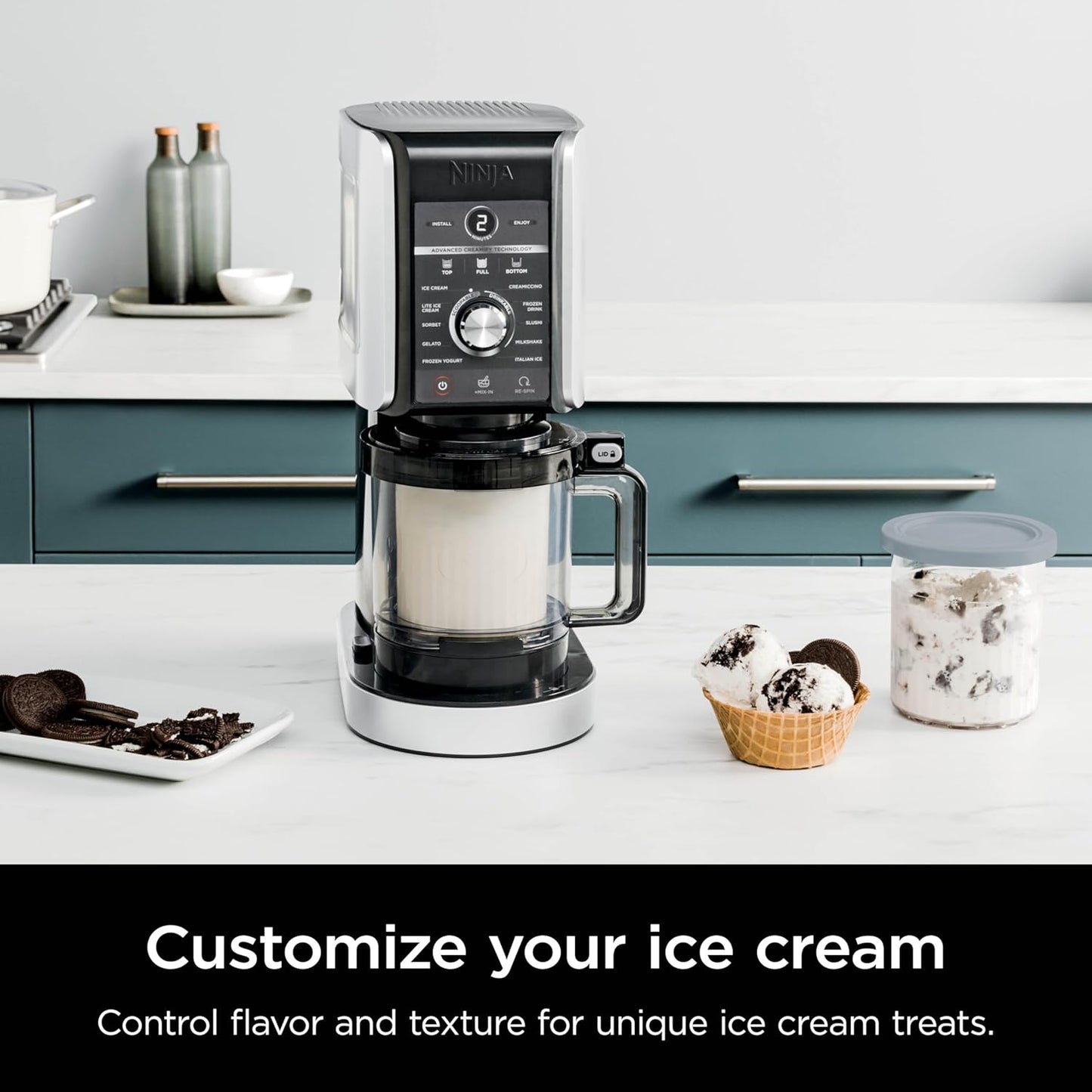Ninja CREAMi Deluxe 10-in-1 Frozen Dessert Maker | 2-Year Warranty  - نينجا كريمي ديلوكس 10 في 1 جهاز المثلجات | ضمان سنتين