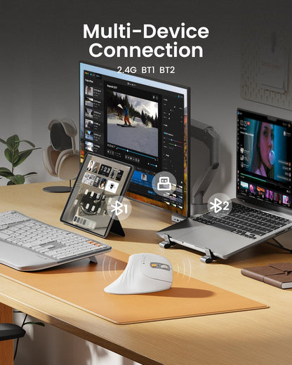 ProtoArc EM11 NL Wireless Vertical Ergonomic Mouse – Multi-Device USB-C | ماوس بروتو آرك EM11 NL العمودي اللاسلكي المريح متعدد الأجهزة USB-C
