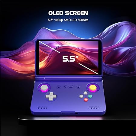 جهاز Retroid Pocket Flip 2 المحمول للألعاب بشاشة AMOLED 5.5" وبطارية 5000mAh.