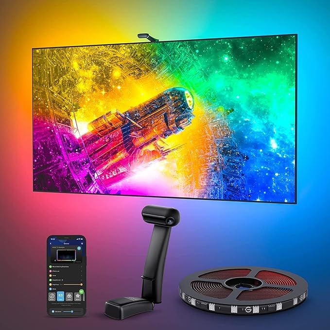 إضاءة خلفية LED للتلفزيون Govee Envisual T2 مع كاميرتين مزدوجتين