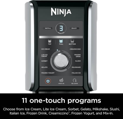 Ninja CREAMi Deluxe 10-in-1 Frozen Dessert Maker | 2-Year Warranty  - نينجا كريمي ديلوكس 10 في 1 جهاز المثلجات | ضمان سنتين