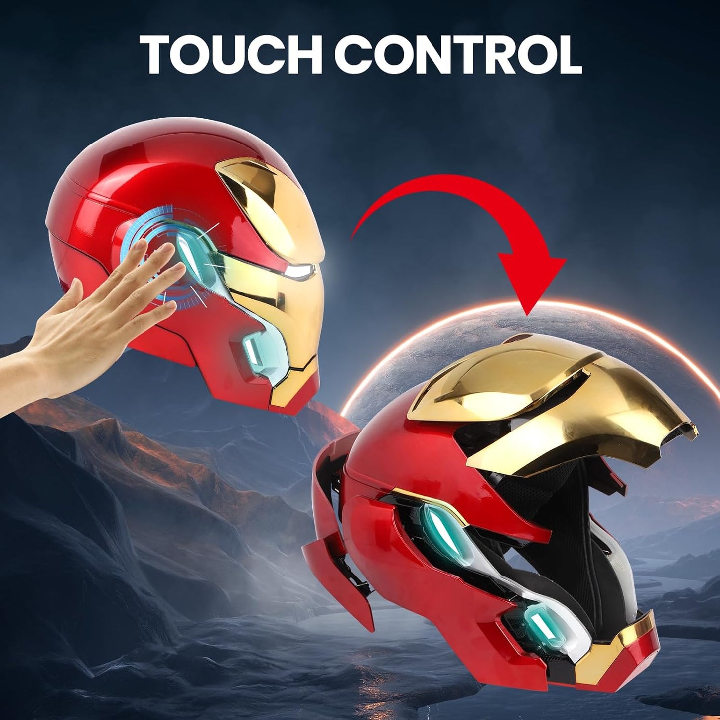 Iron Man MK 50 Wearable Helmet – Voice & RC Control, LED Eyes