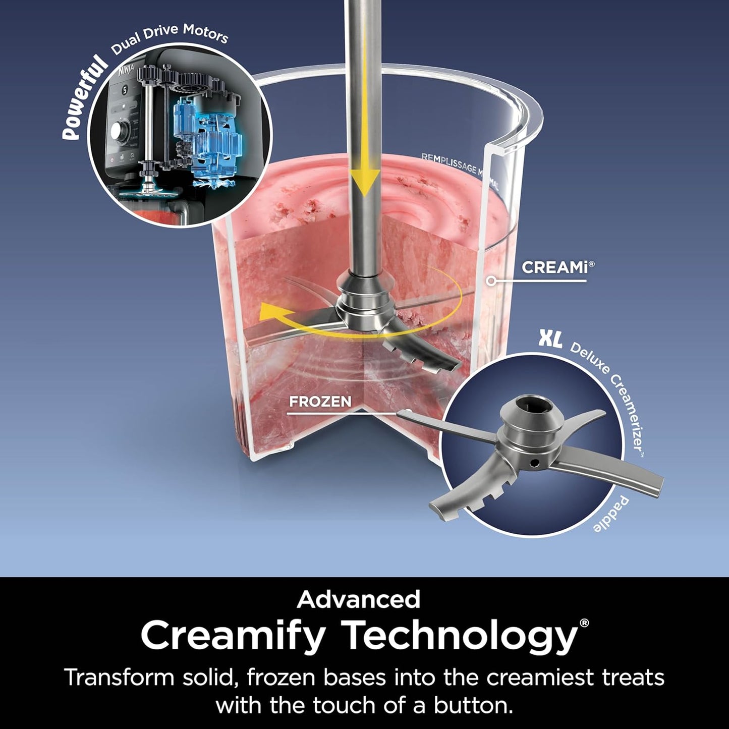 Ninja CREAMi Deluxe 10-in-1 Frozen Dessert Maker | 2-Year Warranty  - نينجا كريمي ديلوكس 10 في 1 جهاز المثلجات | ضمان سنتين