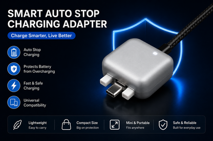 Smart Auto Stop Charging Adapter - Fast & Safe Universal Charger Protector