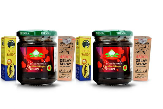 (Big Offer Of The Day ) - 2 Pcs TURKISH MACUN + 2 Pcs  FREE OIL OF SANDA + 2 Pcs 48000 DELAY SPRAY
