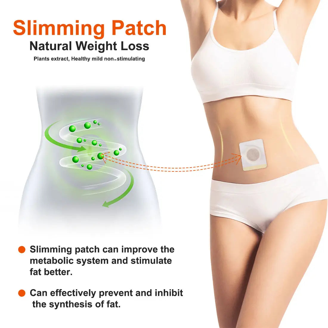 ELAIMEI Slimming Patch 30Pcs Breathable Herbal Slim Belly Patch