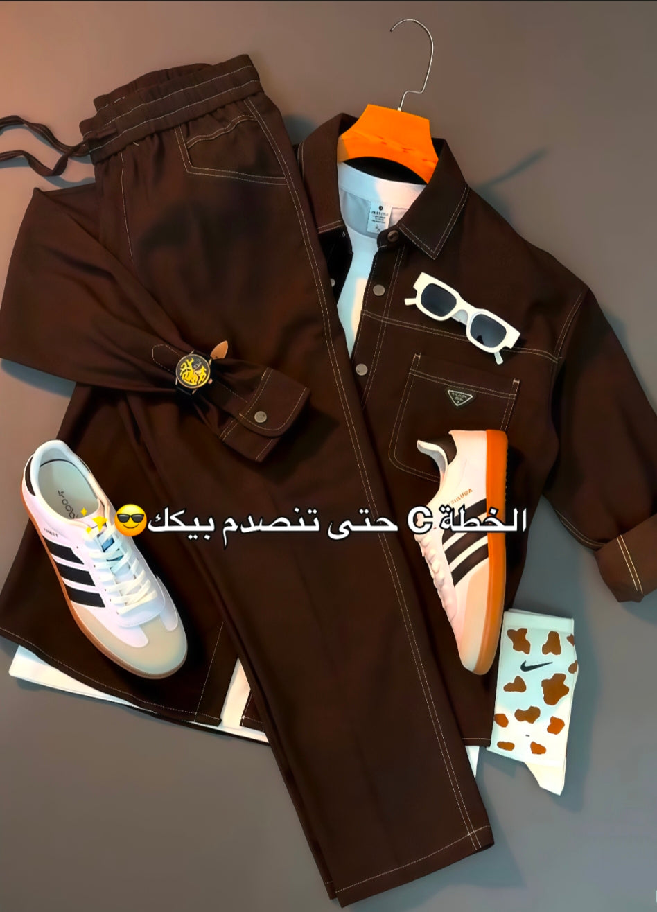 Perfect Combo: Shirt, Pants & Sneakers& Watch "التركيبة المثالية: قميص، بنطال وأحذية رياضية!" – White & Black Combo