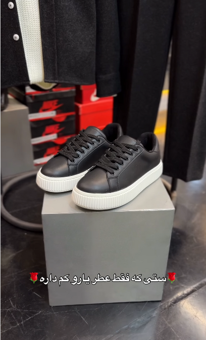 Perfect Combo: Shirt, Pant & Sneakers"التركيبة المثالية: قميص، بنطال وأحذية رياضية!" –  Dark black .