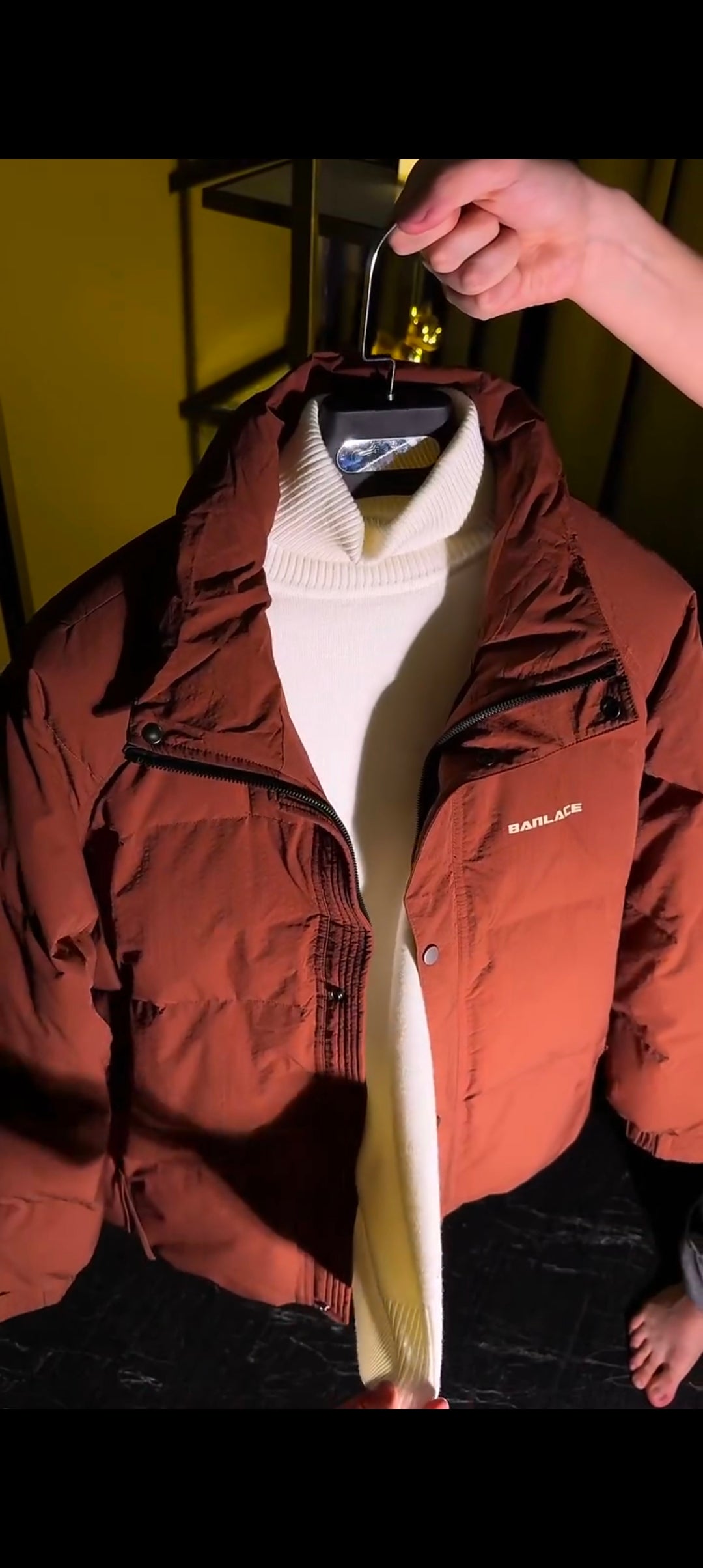 Perfect Combo: Jacket, Pants & Sneakers "التركيبة المثالية: قميص، بنطال وأحذية رياضية!" – reddish-brown color