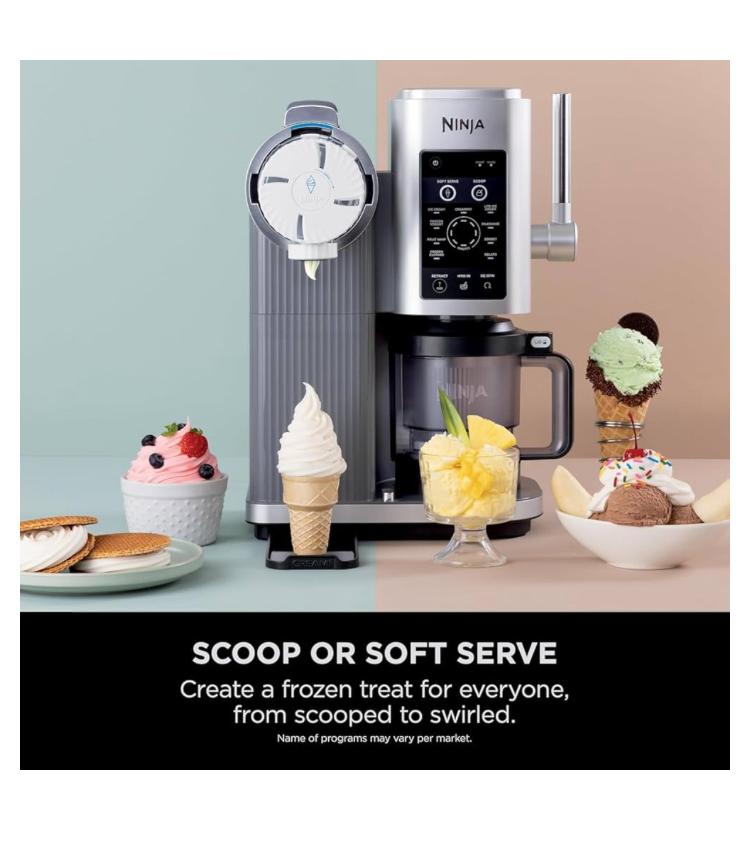 Ninja Swirl by CREAMi Ice Cream Maker 13-in-1 | Platinum Silver - نينجا سويرل باي كريمي صانعة آيس كريم 13 في 1 | بلاتينيوم سيلفر