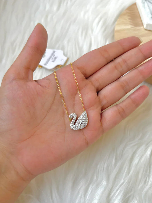 24K Silver Plated swan necklace