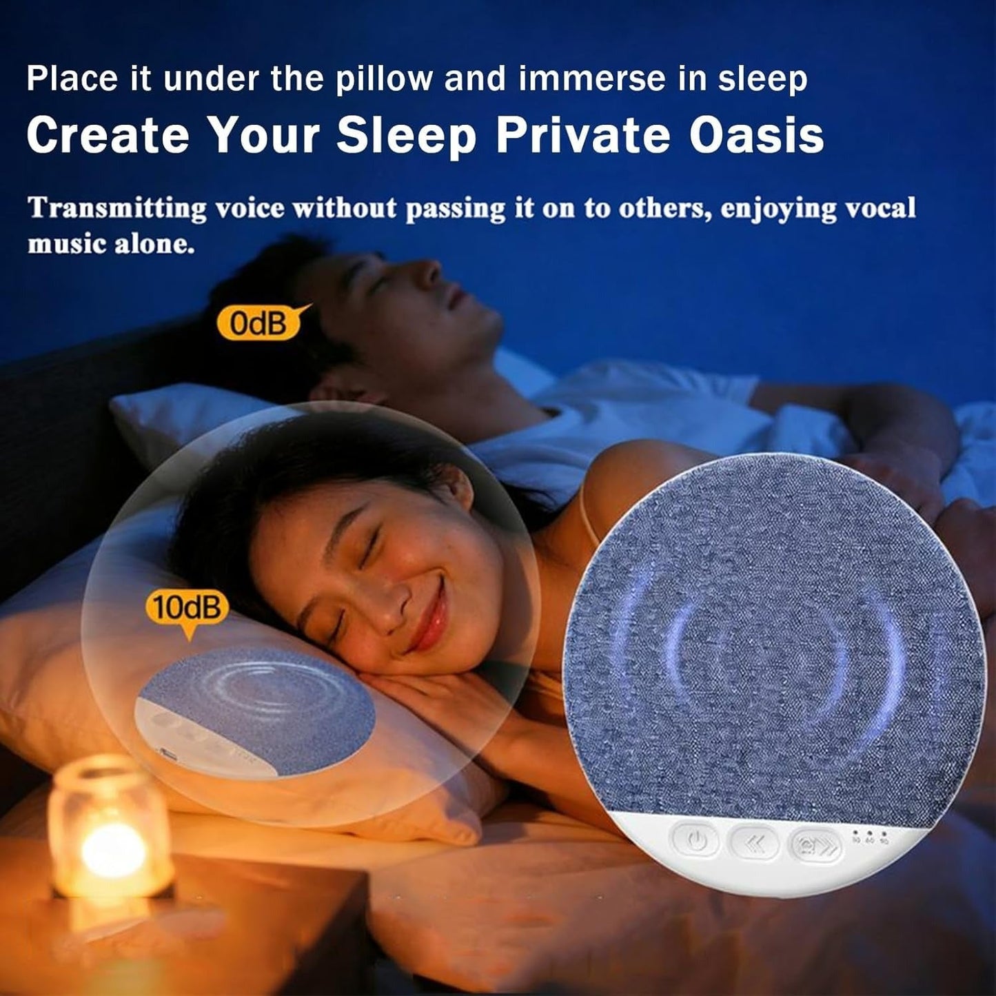 Bluetooth Pillow Speaker for Sleeping, S1 Ultra-Thin Bluetooth Pillow Speaker with White Noise Timer Wireless Sleep Aid (Blue*1)