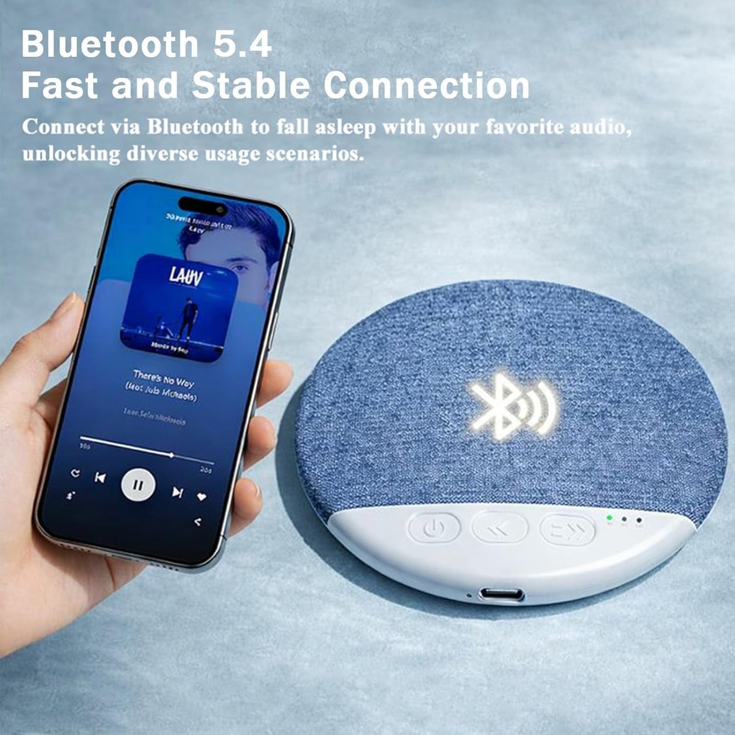 Bluetooth Pillow Speaker for Sleeping, S1 Ultra-Thin Bluetooth Pillow Speaker with White Noise Timer Wireless Sleep Aid (Blue*1)
