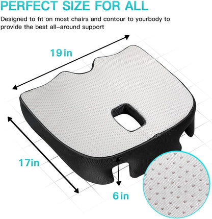 Memory foam office chair cushions, car seat back support cushions with a washable cover