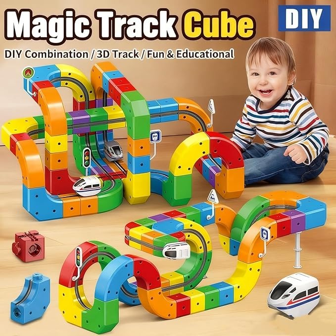 51/81/123 PCS Magnetic Train Set | STEM Education Assembled Toy