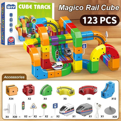 51/81/123 PCS Magnetic Train Set | STEM Education Assembled Toy