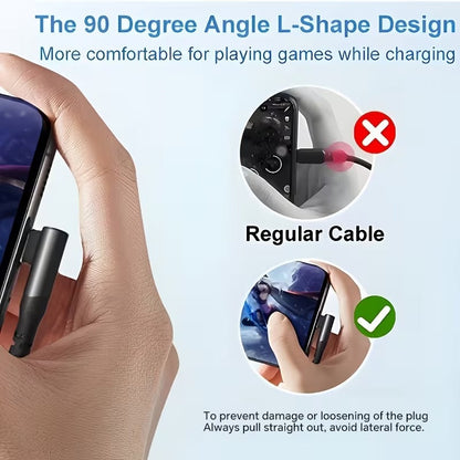 Fast Charging, Right Angle USB to USB C Cable Braided USB C Charger for Samsung for Huawei for Xiaomi for Redmi for Oppo for Oneplus And More Smartphone