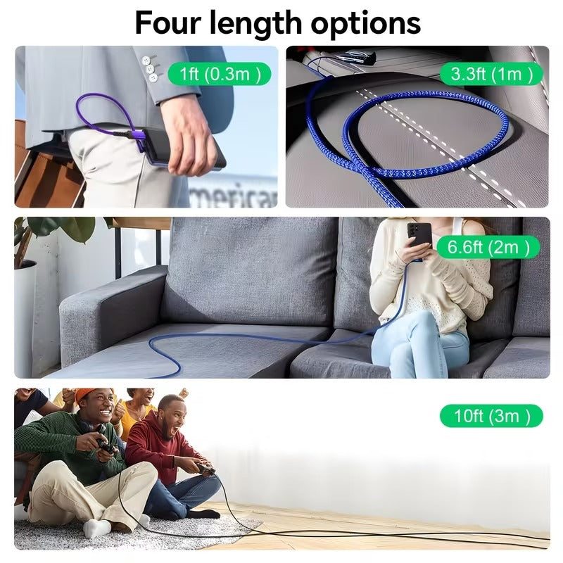 Fast Charging, Right Angle USB to USB C Cable Braided USB C Charger for Samsung for Huawei for Xiaomi for Redmi for Oppo for Oneplus And More Smartphone