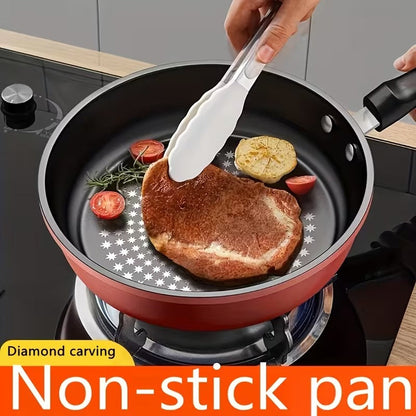 Nonstick Fry Pan, Induction Compatible, Lightweight Smokeless Frying Pan for Gas & Smooth Surface Stovetops, for Steak, Pancakes, Breakfast, Diamond Pattern Random