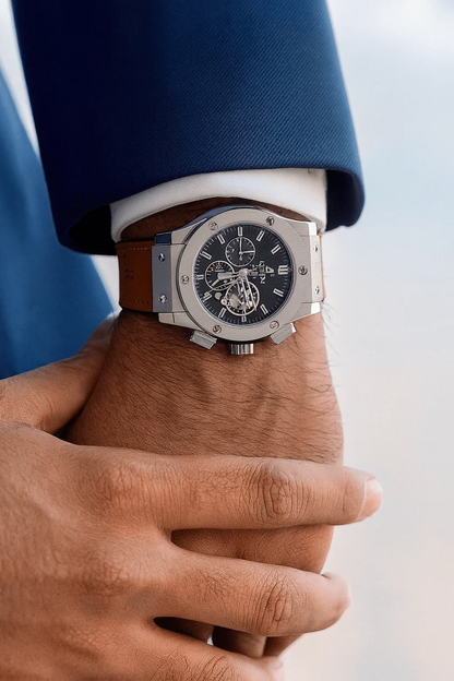 Hublot - Classic Fusion Automatic Skeleton Chronograph Watch (A+) (Copy)
)