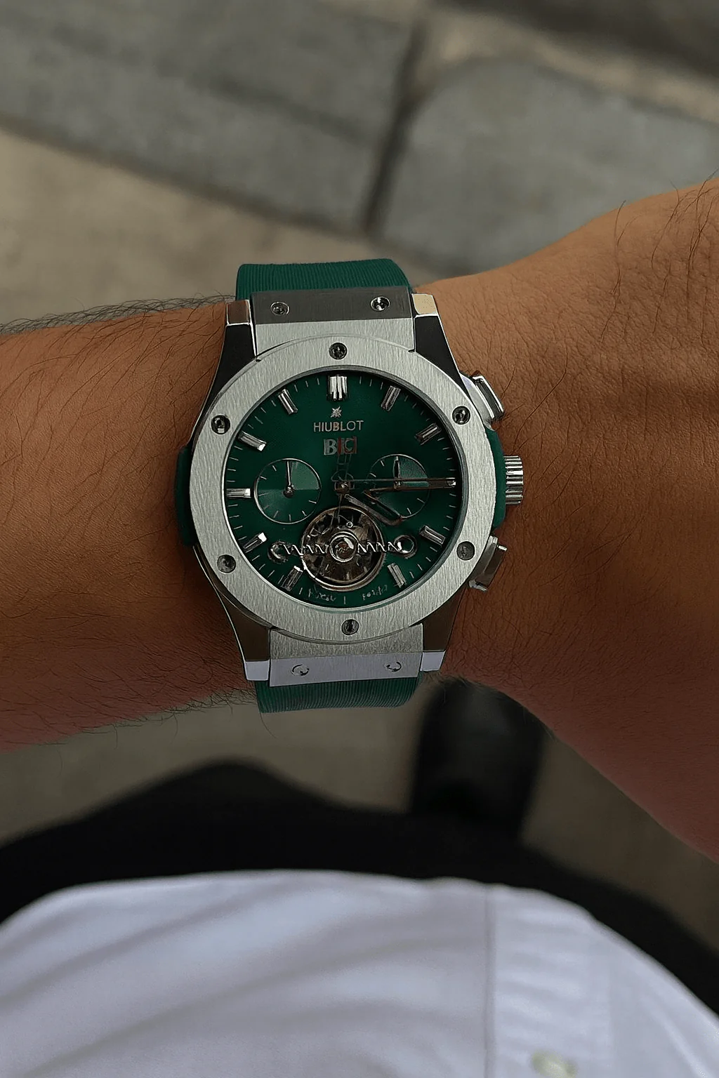 Hublot - Classic Fusion Automatic Skeleton Chronograph Watch (A+) (Copy)
)