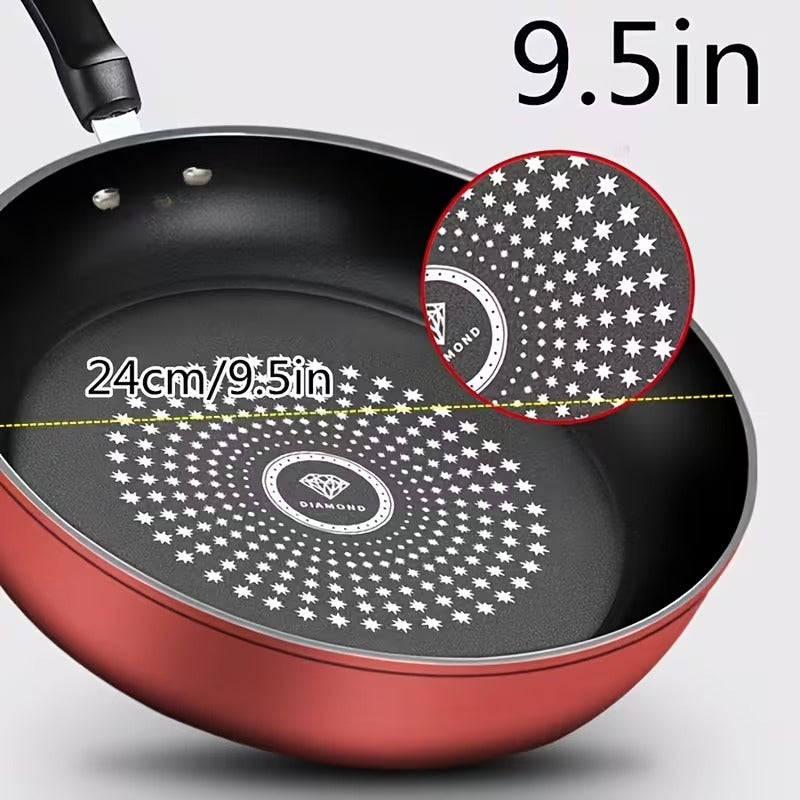 Nonstick Fry Pan, Induction Compatible, Lightweight Smokeless Frying Pan for Gas & Smooth Surface Stovetops, for Steak, Pancakes, Breakfast, Diamond Pattern Random