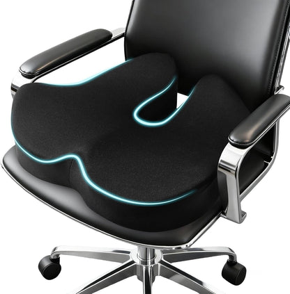 Memory foam office chair cushions, car seat back support cushions with a washable cover