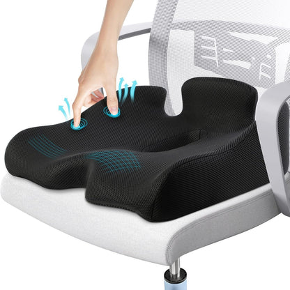 Memory foam office chair cushions, car seat back support cushions with a washable cover