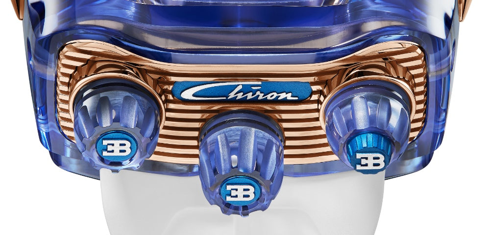 Bugatti Chiron Inspired Tourbillon Baguette Watch (BLUE) | ساعة توربيون فاخرة مستوحاة من بوغاتي شيرون بأسلوب حصري