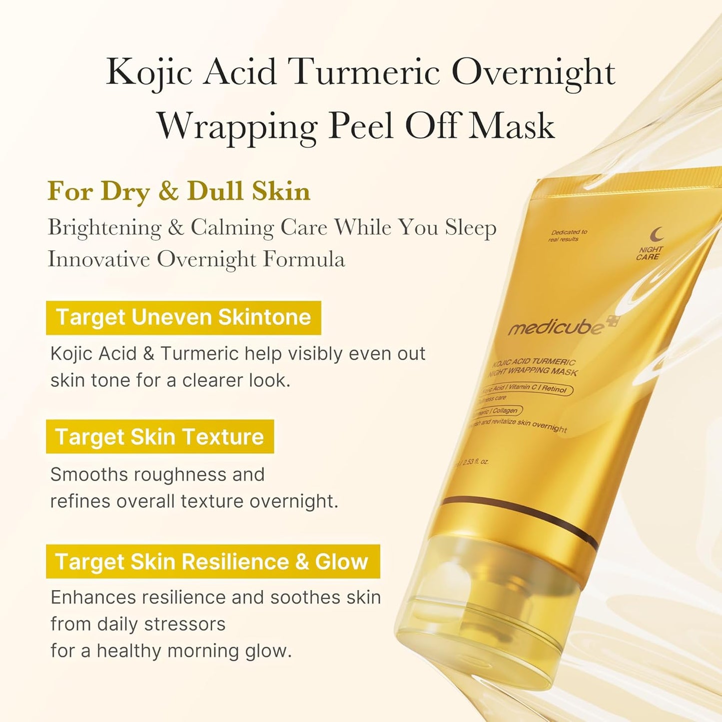 Medicube Kojic Acid Turmeric Night Wrapping Mask 75ml Expiry 06 - 2028