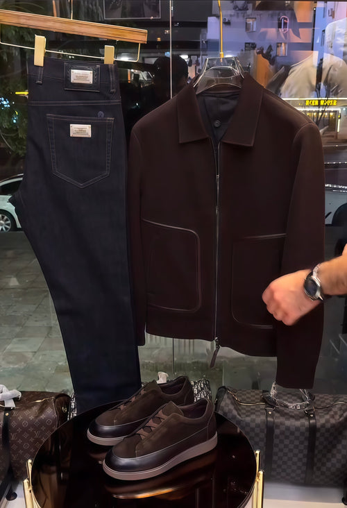 Perfect Combo: Shirt, Pant & Sneakers"التركيبة المثالية: قميص، بنطال وأحذية رياضية!" –  Dark Brown .