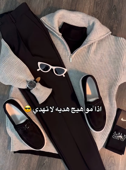 Urban Style Set: Shirt, Pants, Sneakers & Watch مجموعة الأناقة العصرية: قميص، بنطال، أحذية رياضية وساعة إصدار الرمادي والأسود (Grey & Black Edition)
