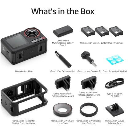 DJI Osmo Action 5 Pro – Next-Gen 4K Dual Screen Action Camera + Full Accessory Kit