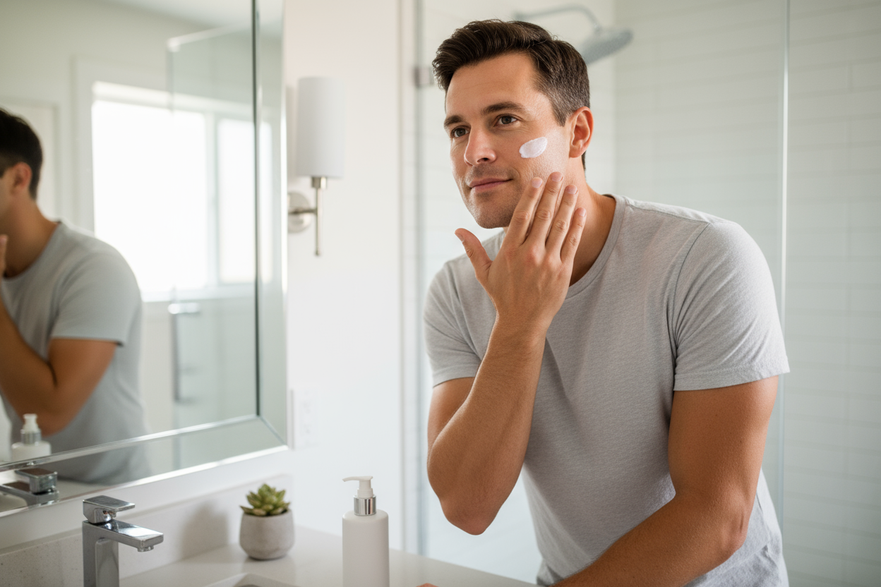 Men's Facial Care Set with 5 Products - Moisturizer, Cleanser, Sunscreen
